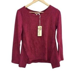 Aryeh Faux Suede Top In Marron Medium